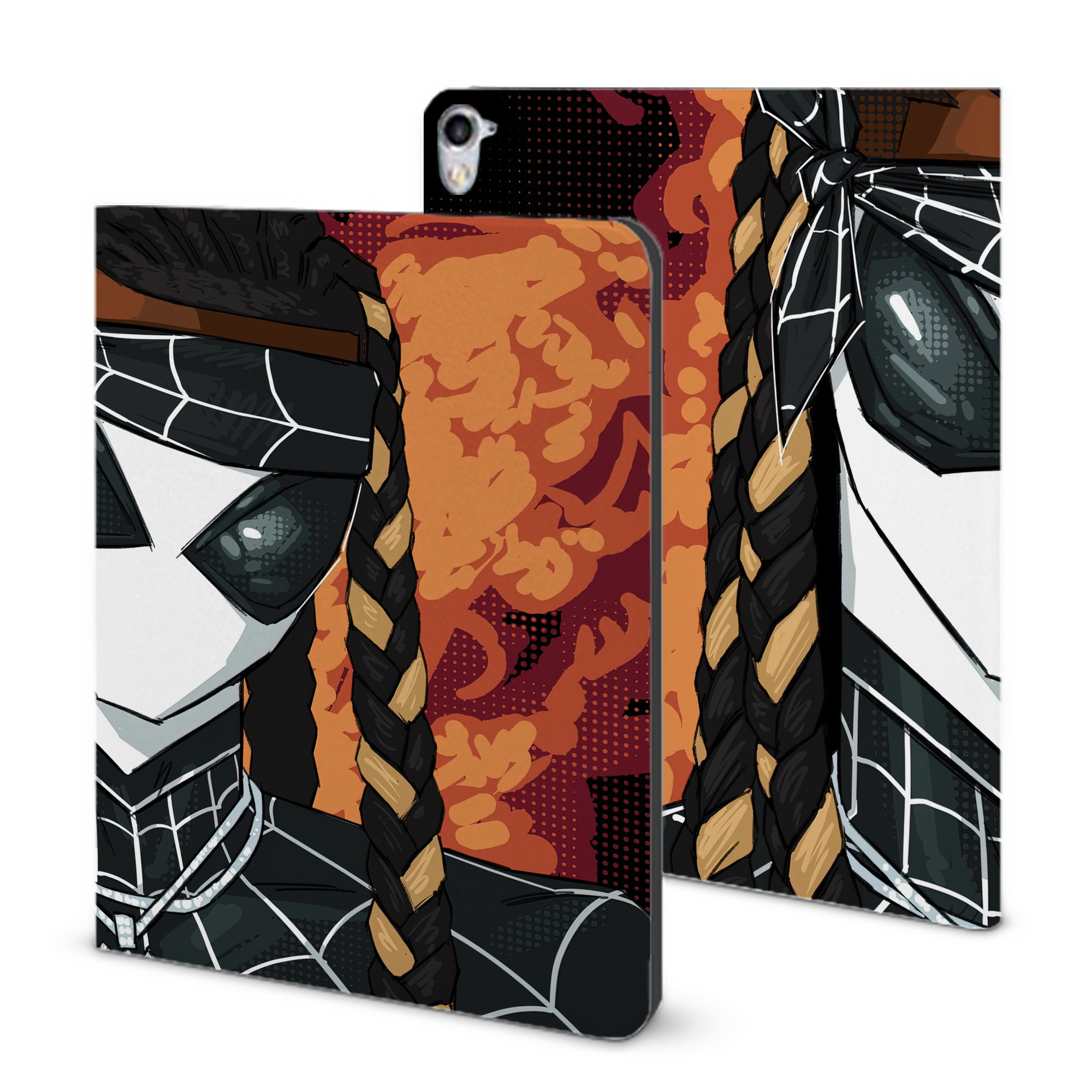 （画像用） Spider Man スパイダーマン IPad ケース ブック型 PUレザー TPU 耐衝撃 軽量 薄型 ペン収納なし 全面保護 IPad 各モデル対応